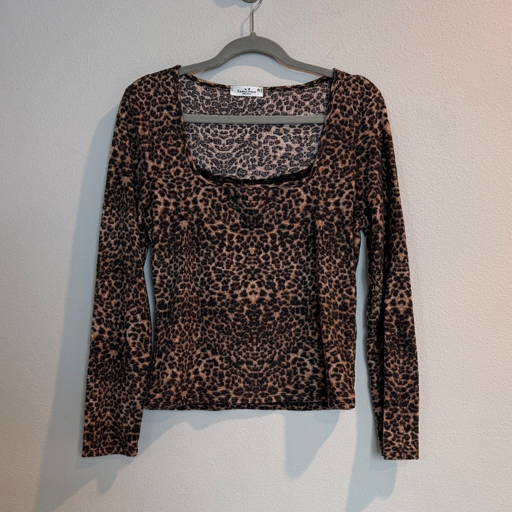 Rebellious Dreamer Leopard Print Long Sleeve Top - XL